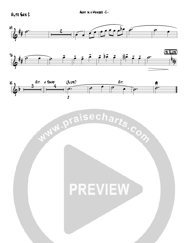 Away In A Manger (Instrumental) Alto Sax (Jeff Anderson)