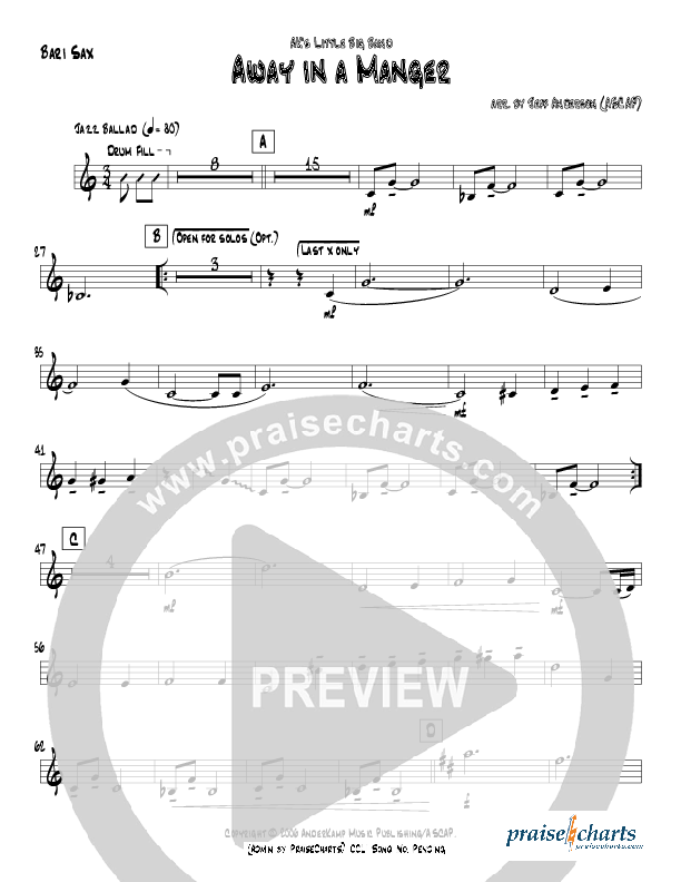 Away In A Manger (Instrumental) Bari Sax (Jeff Anderson)