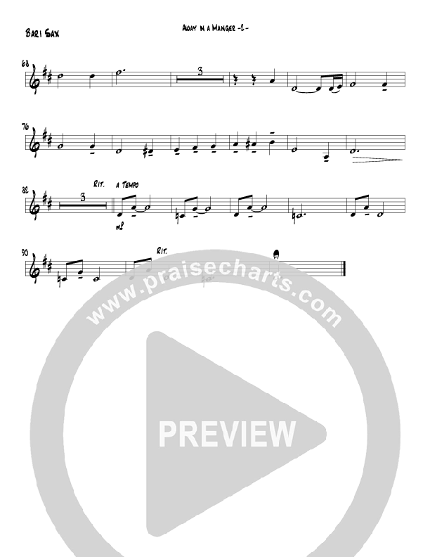 Away In A Manger (Instrumental) Bari Sax (Jeff Anderson)