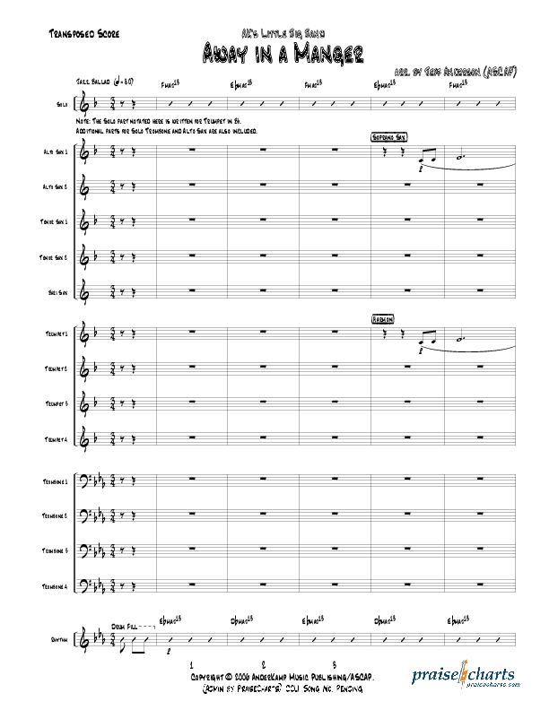 Away In A Manger (Instrumental) Conductor's Score (Jeff Anderson)