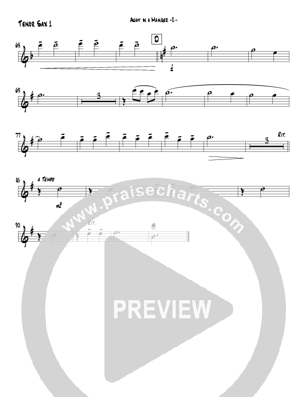 Away In A Manger (Instrumental) Tenor Sax 1 (Jeff Anderson)