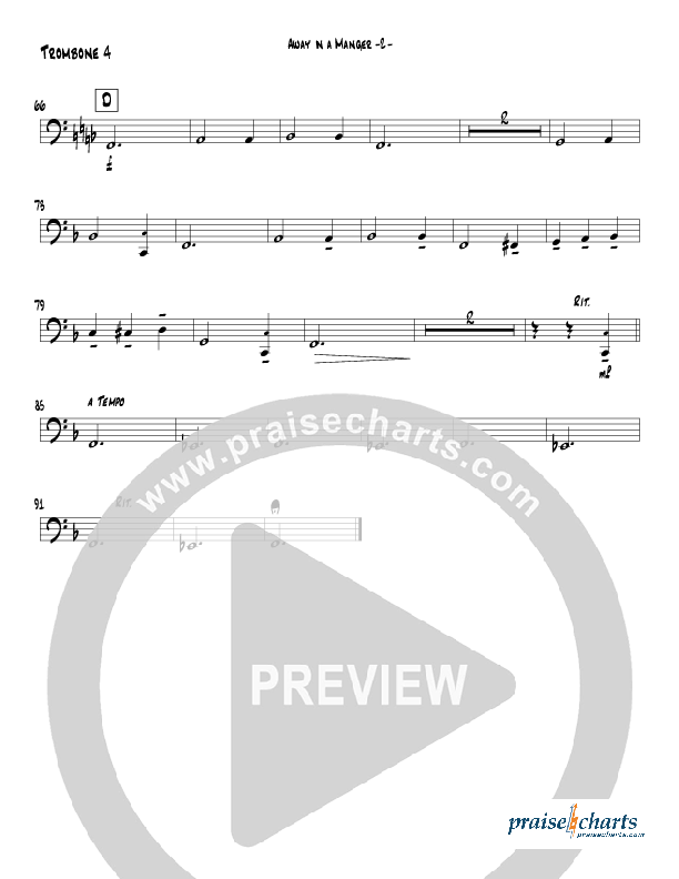 Away In A Manger (Instrumental) Trombone 4 (Jeff Anderson)
