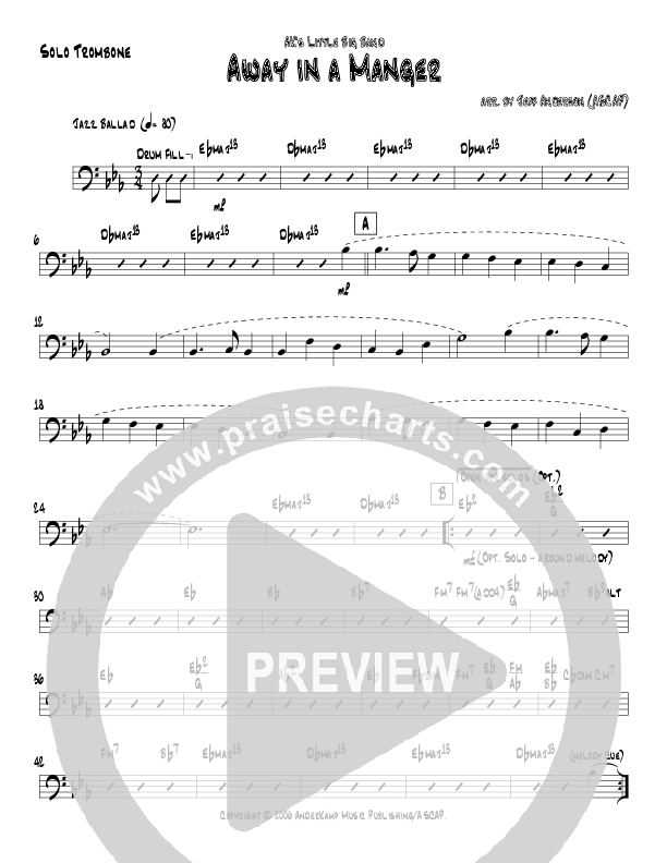 Away In A Manger (Instrumental) Trombone (Jeff Anderson)