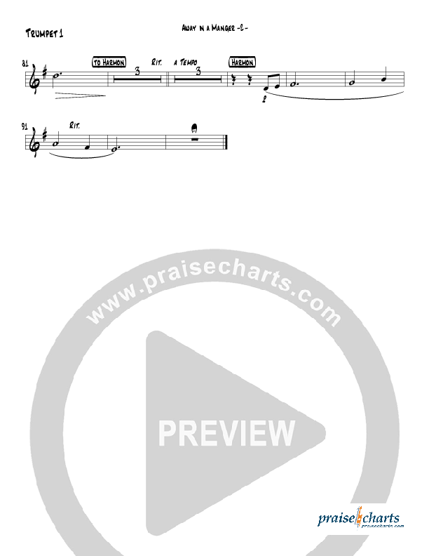 Away In A Manger (Instrumental) Trumpet 1 (Jeff Anderson)