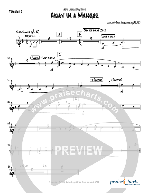 Away In A Manger (Instrumental) Trumpet 2 (Jeff Anderson)