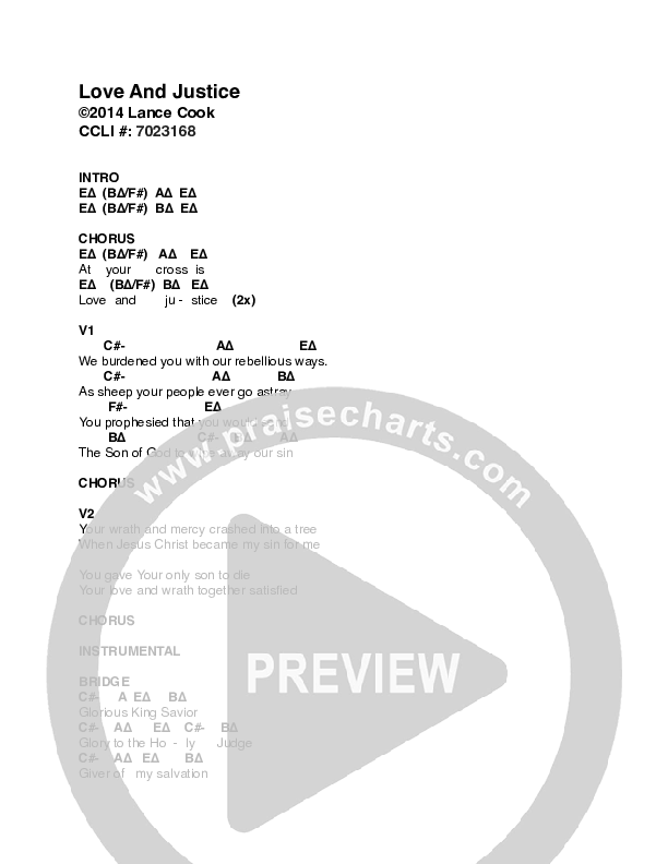 Love And Justice Chords & Lyrics (Visible Worship)