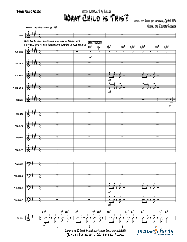 What Child Is This (Instrumental) Conductor's Score (Jeff Anderson)