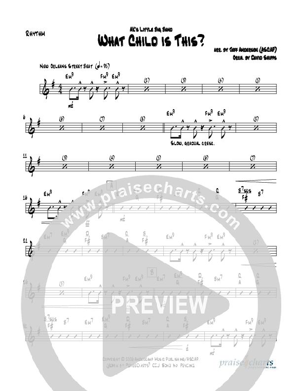 What Child Is This (Instrumental) Rhythm Chart (Jeff Anderson)