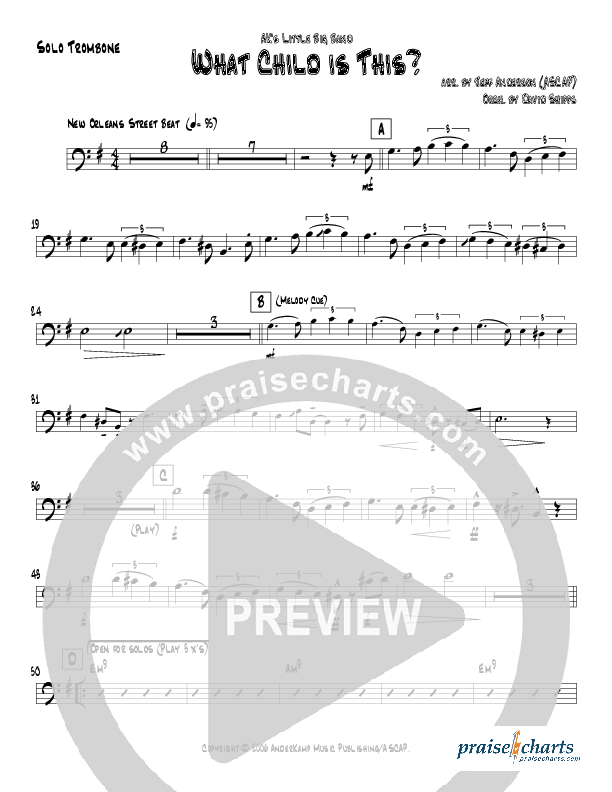 What Child Is This (Instrumental) Trombone (Jeff Anderson)