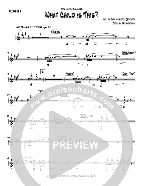 What Child Is This (Instrumental) Trumpet 1 (Jeff Anderson)