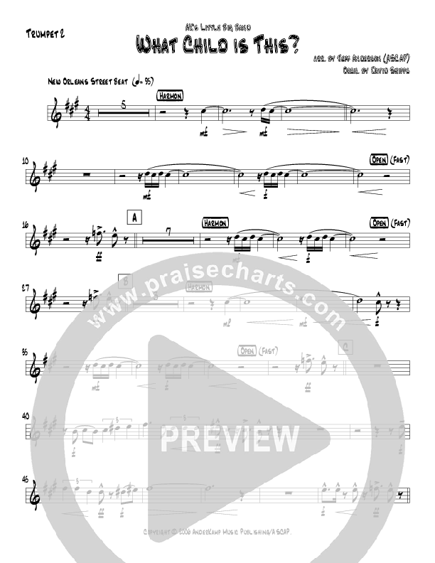 What Child Is This (Instrumental) Trumpet 2 (Jeff Anderson)