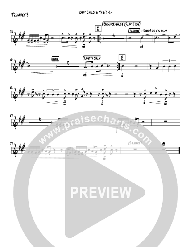 What Child Is This (Instrumental) Trumpet 3 (Jeff Anderson)