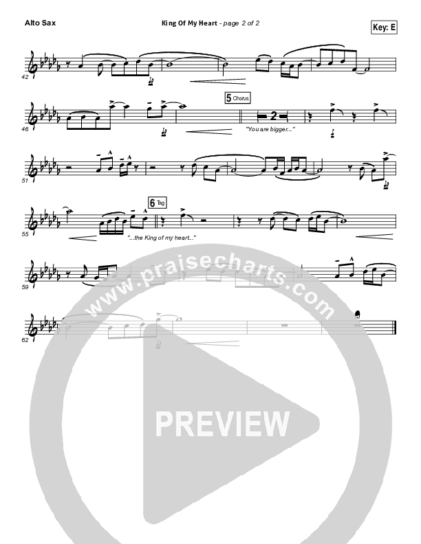 King Of My Heart Alto Sax (Love & The Outcome)