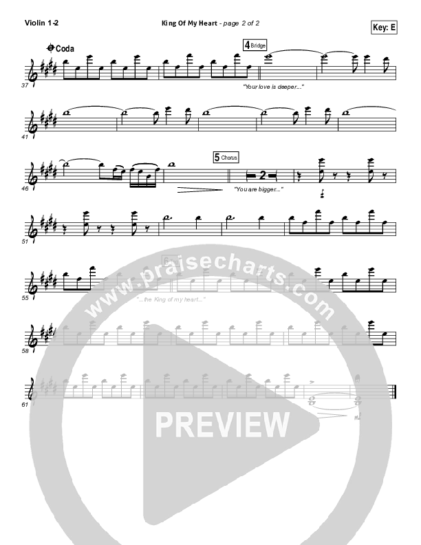 King Of My Heart Violin 1/2 (Love & The Outcome)