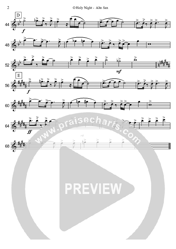 O Holy Night (Instrumental) Alto Sax (David Arivett)
