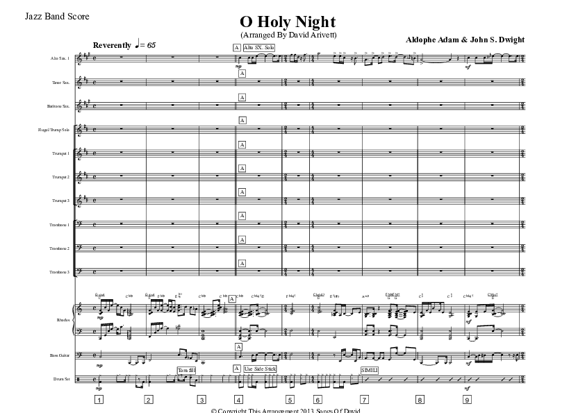 O Holy Night (Instrumental) Conductor's Score (David Arivett)