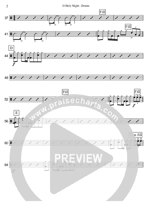 O Holy Night (Instrumental) Drum Set (David Arivett)