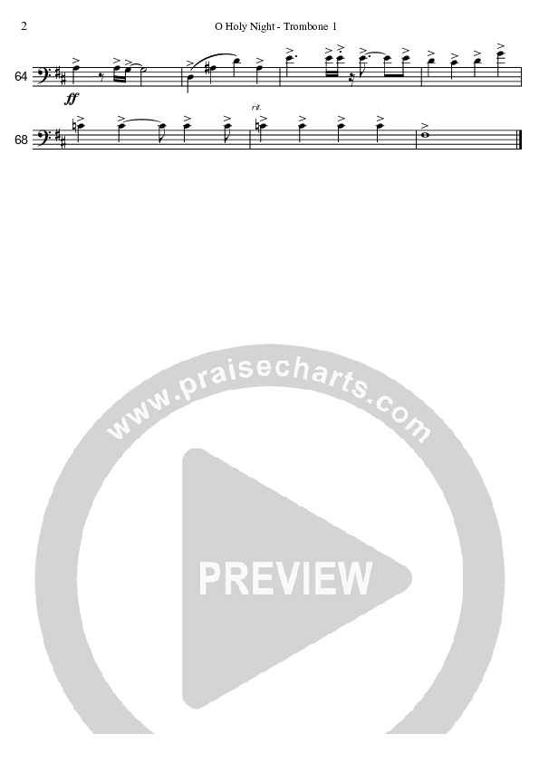 O Holy Night (Instrumental) Trombone 1 (David Arivett)