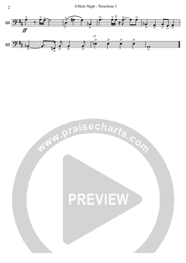 O Holy Night (Instrumental) Trombone 2 (David Arivett)