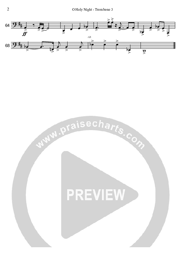 O Holy Night (Instrumental) Trombone 3 (David Arivett)