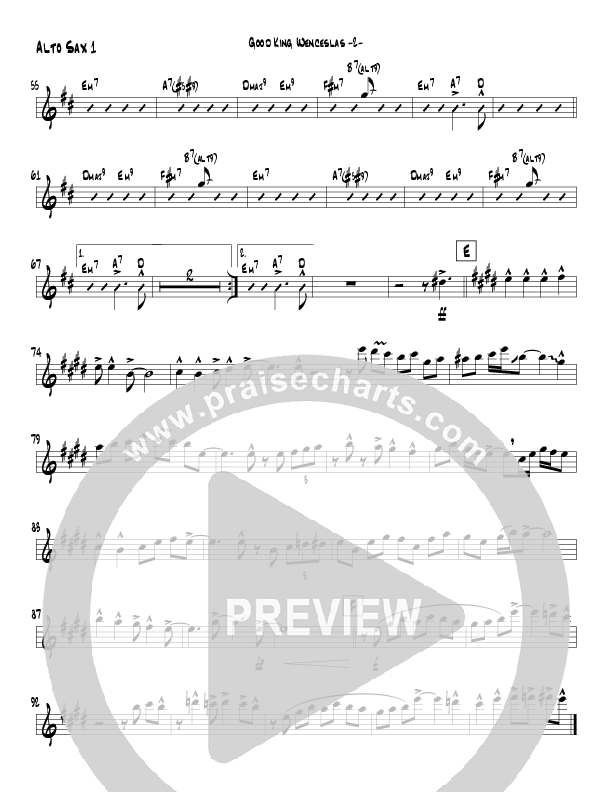 Good King Wenceslas (Instrumental) Alto Sax 1/2 (Jeff Anderson)