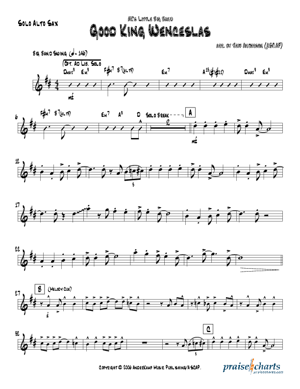 Good King Wenceslas (Instrumental) Alto Sax (Jeff Anderson)