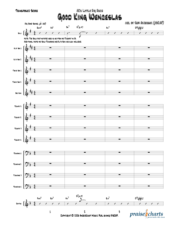 Good King Wenceslas (Instrumental) Conductor's Score (Jeff Anderson)
