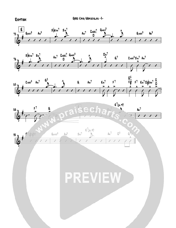 Good King Wenceslas (Instrumental) Rhythm Chart (Jeff Anderson)