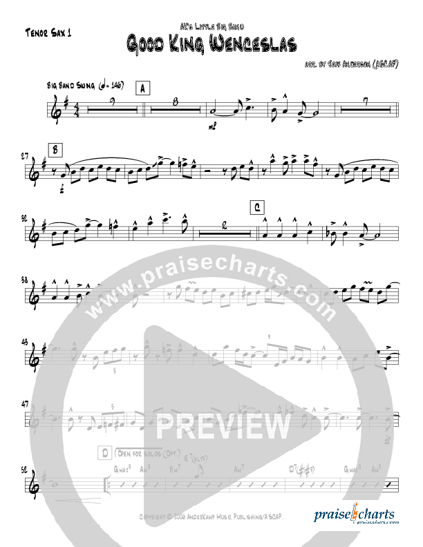 Good King Wenceslas (Instrumental) Tenor Sax 1 (Jeff Anderson)