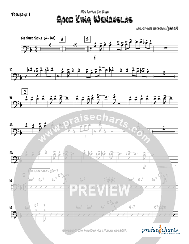 Good King Wenceslas (Instrumental) Trombone 1 (Jeff Anderson)