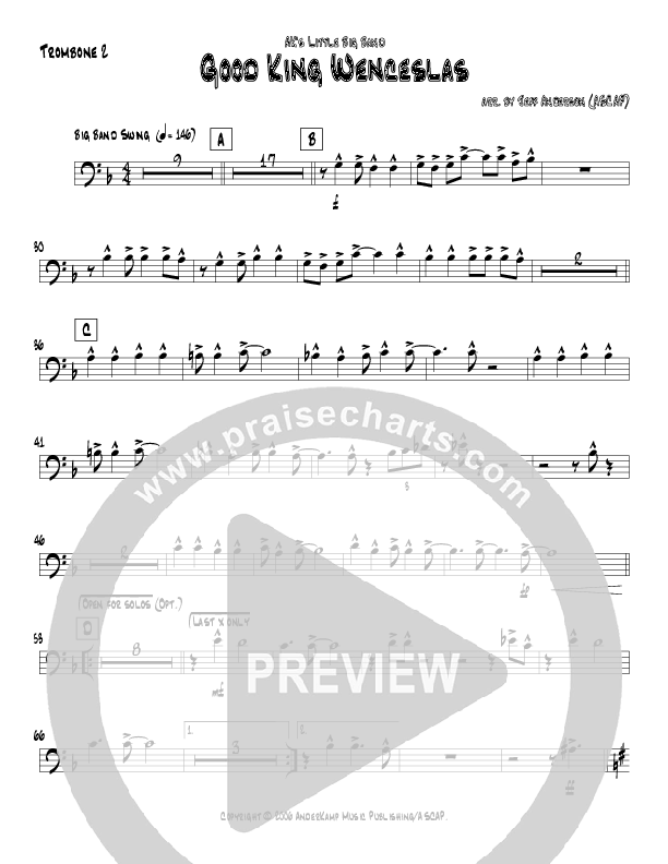 Good King Wenceslas (Instrumental) Trombone 2 (Jeff Anderson)