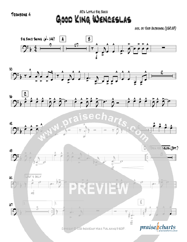 Good King Wenceslas (Instrumental) Trombone 4 (Jeff Anderson)