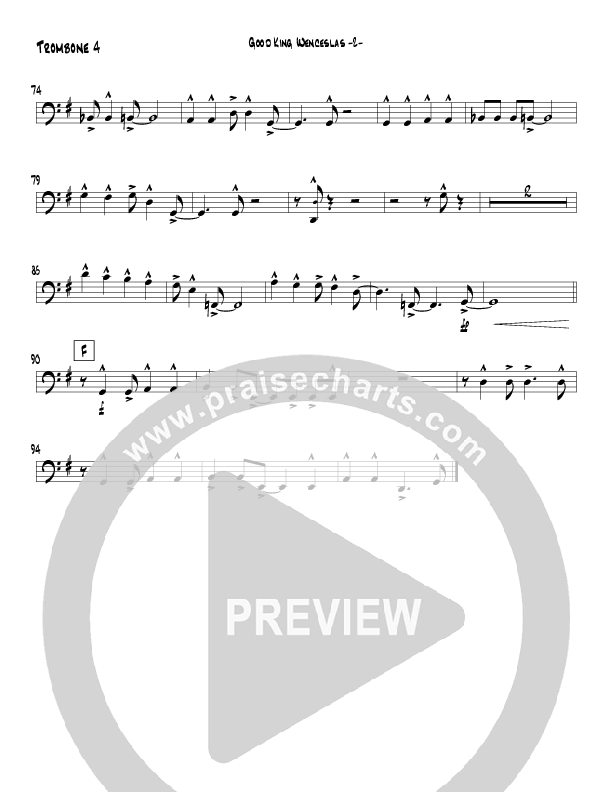 Good King Wenceslas (Instrumental) Trombone 4 (Jeff Anderson)