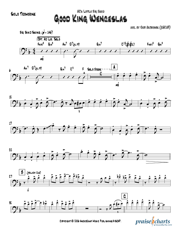 Good King Wenceslas (Instrumental) Trombone (Jeff Anderson)