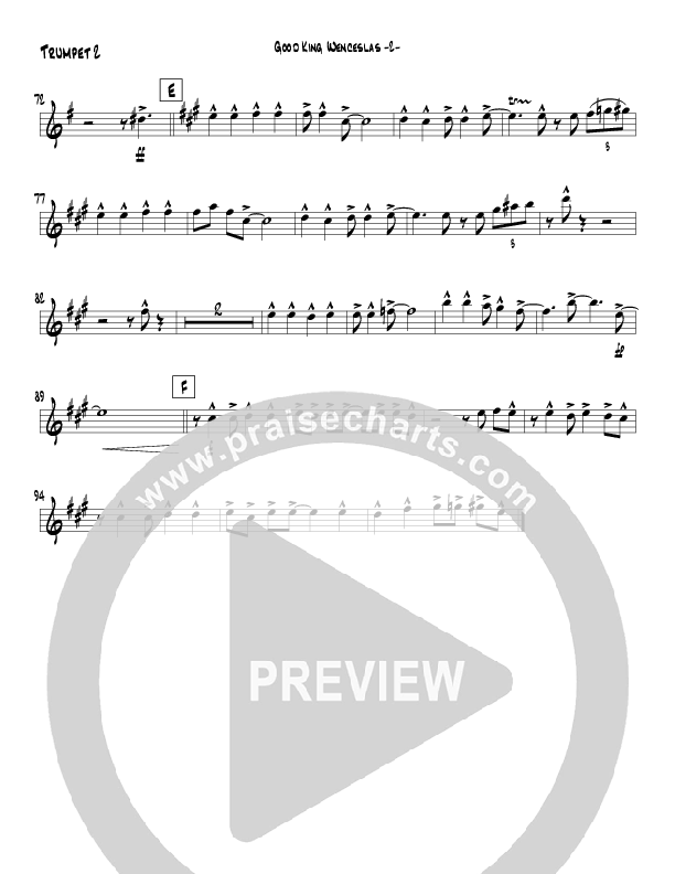 Good King Wenceslas (Instrumental) Trumpet 2 (Jeff Anderson)
