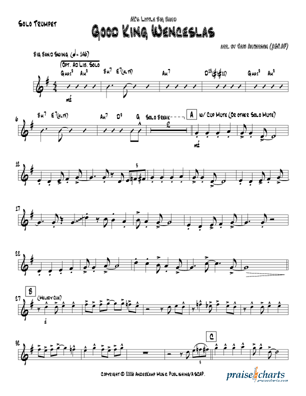 Good King Wenceslas (Instrumental) Trumpet 3/4 (Jeff Anderson)