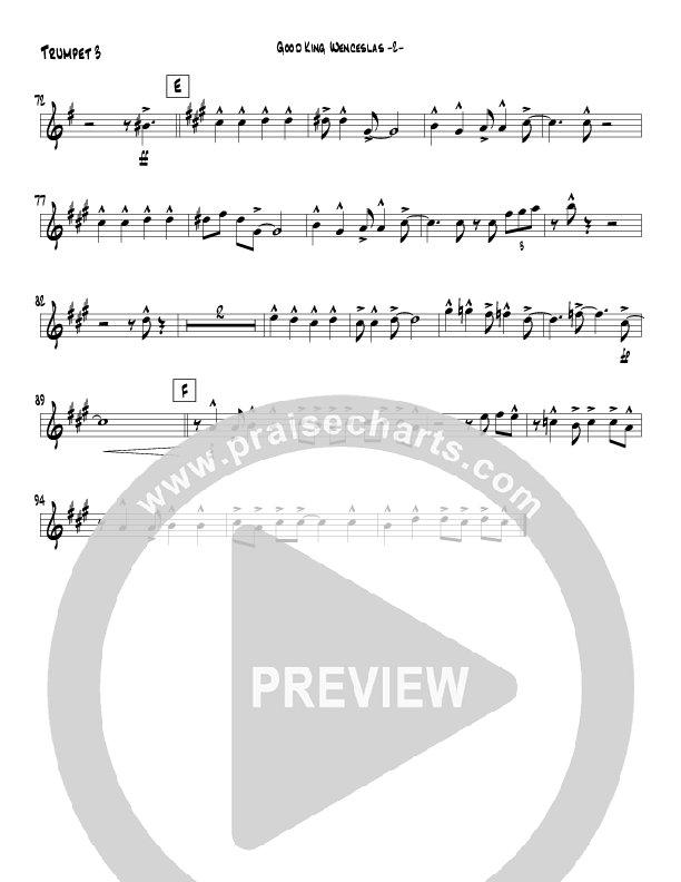 Good King Wenceslas (Instrumental) Trumpet 3 (Jeff Anderson)