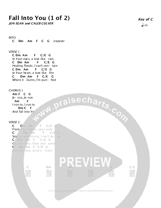 Fall Into You Chords & Lyrics (Desperation Band / Jon Egan)
