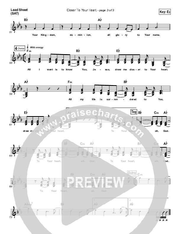 Closer To Your Heart Lead Sheet (Desperation Band / Bri Giles)