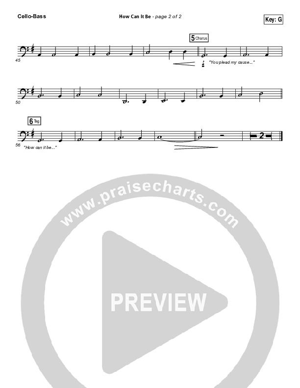 How Can It Be Cello/Bass (Lauren Daigle)