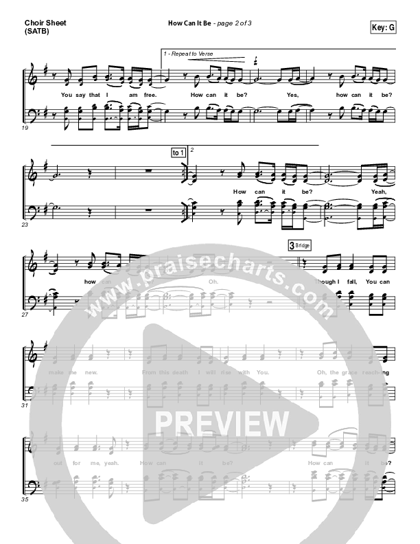 How Can It Be Choir Sheet (SATB) (Lauren Daigle)