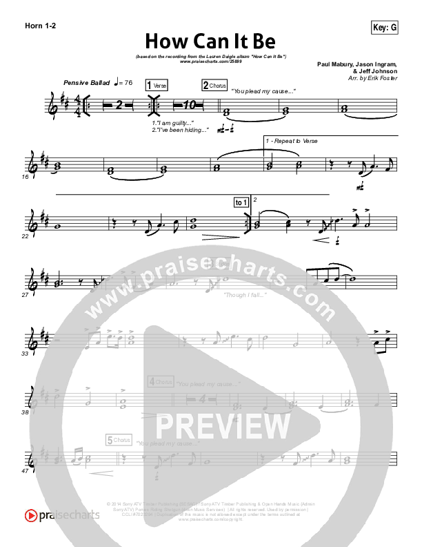 How Can It Be Brass Pack (Lauren Daigle)