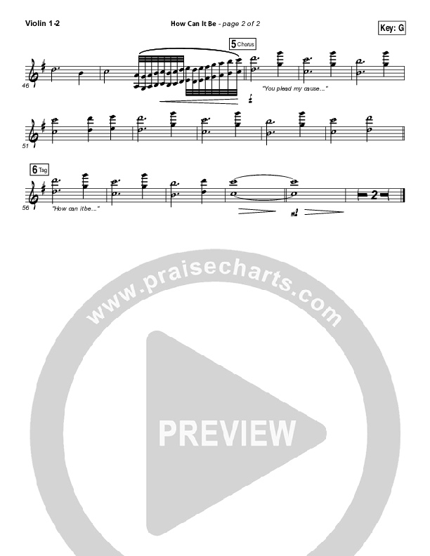 How Can It Be Violin 1/2 (Lauren Daigle)