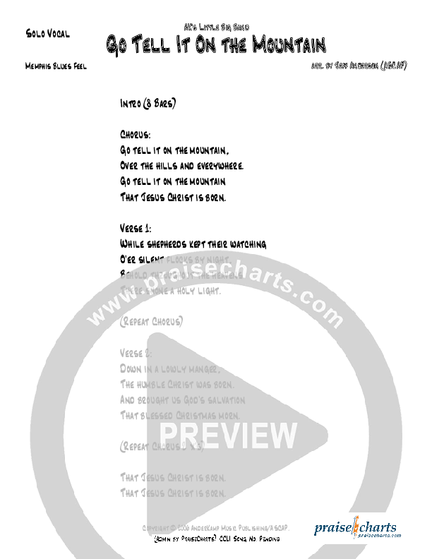 Go Tell It On The Mountain (Instrumental) Lyrics (Jeff Anderson)