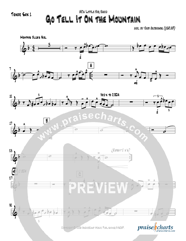 Go Tell It On The Mountain (Instrumental) Tenor Sax 1 (Jeff Anderson)