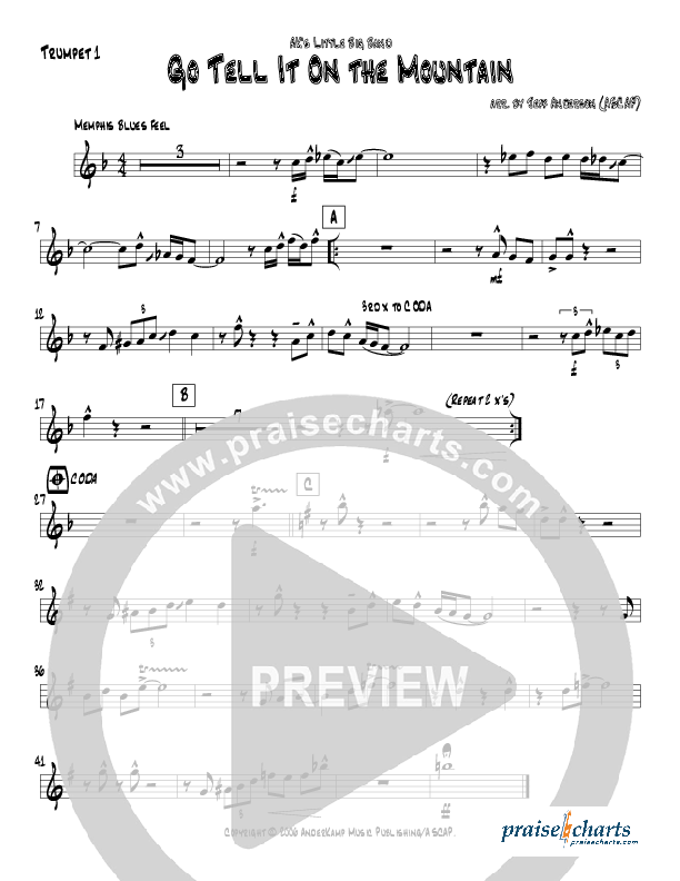 Go Tell It On The Mountain (Instrumental) Trumpet 1 (Jeff Anderson)