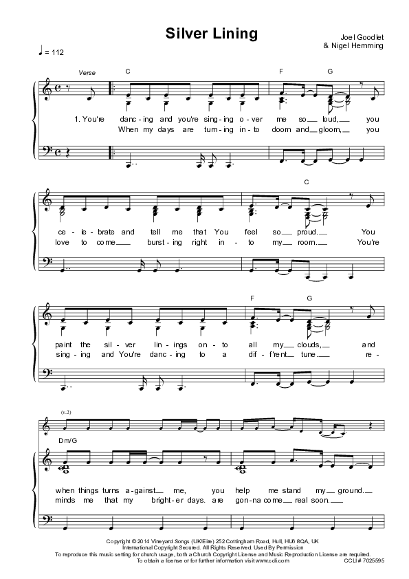 Silver Linings Piano/Vocal (Vineyard UK / Katherine Speirs)