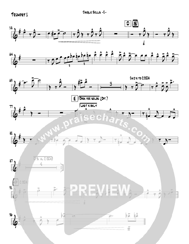 Jingle Bells (Instrumental) Trumpet 1 (Jeff Anderson)