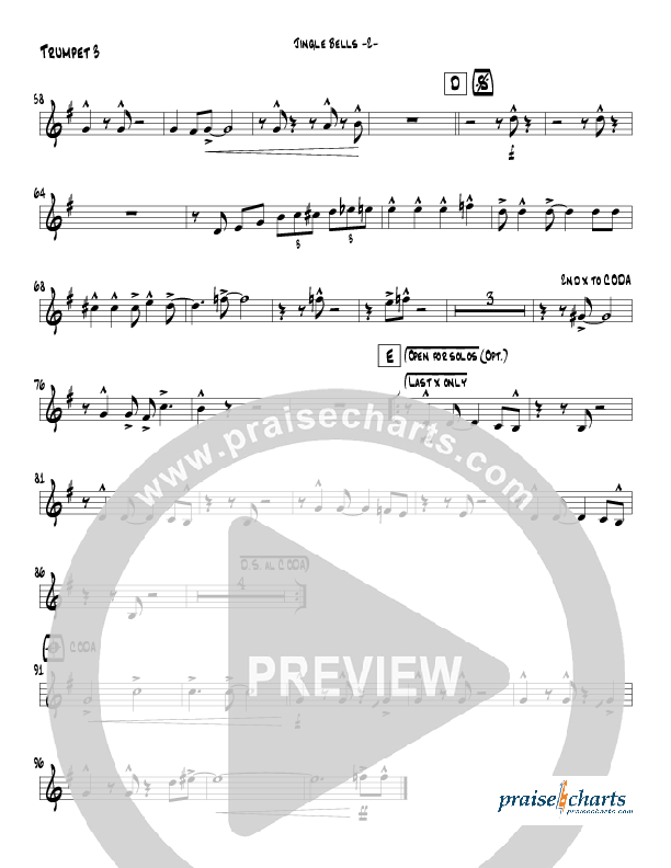 Jingle Bells (Instrumental) Trumpet 3 (Jeff Anderson)