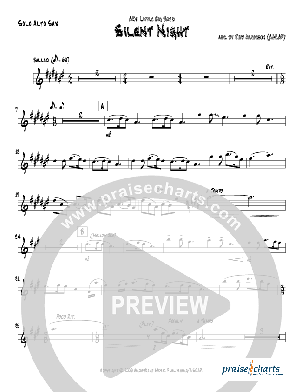 Silent Night (Instrumental) Alto Sax 1/2 (Jeff Anderson)